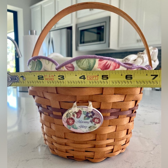 LONGABERGER Basket Morning Glory Handwoven 2000 May Series Fabric Liner Plastic - Picture 2 of 16